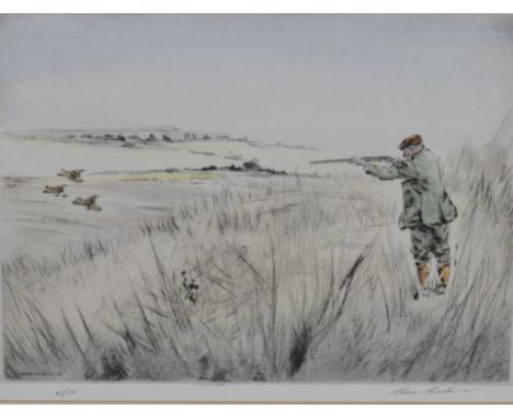 After Henry Wilkinson, pair hand-coloured dry points, pencil signed limited editions, 25cm x 34xm.