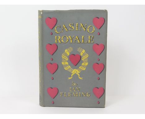 FLEMING IAN. CASINO ROYALE, THE FIRST EDITION. Orig. dark cloth with red heart motif & red lettering to back. Contents clean.