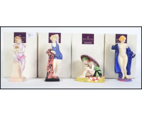 A collection of Royal Doulton ceramic figures from the Archives collection to include ' Lido Lady ' HN 4247, ' The Swimmer ' 
