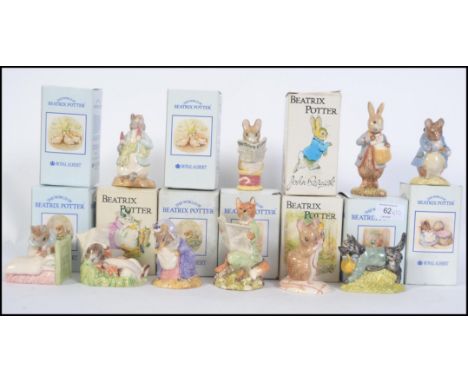 A collection of Royal Albert and Beswick Beatrix Potter ceramic figures to include Peter In Bed, John Joiner, Foxy Reading, L