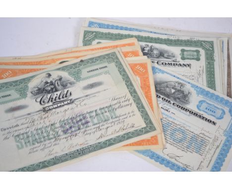 A collection of vintage 20th century 1930's share / common stock certificates to include Lackawana Securities Company, Consol