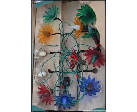 Retro vintage set of 20 th century Phillips Crystal Christmas lights, multi coloured with surrounds and boxed. Together with 