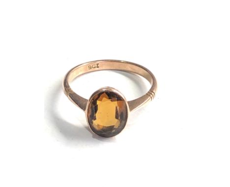 Vintage 9ct gold citrine ring weight 3.2g 