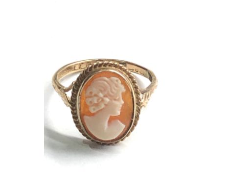 9ct gold vintage cameo dress ring (2.2g) 