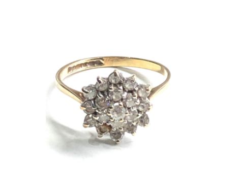 9ct gold vintage stone set cluster ring (1.6g) 