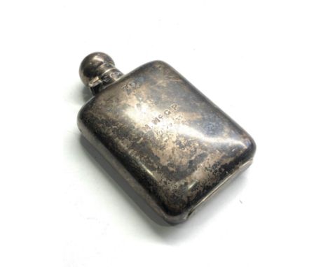 Vintage silver hip flask weight 92g 