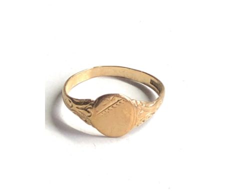 9ct gold vintage oval signet ring (1.4g) 