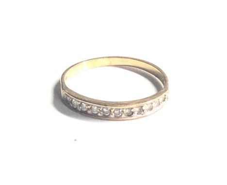 9ct gold vintage stone set half-eternity ring (1.5g) 