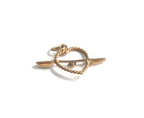 9ct gold heart &amp; arrow pendant charm 1g 