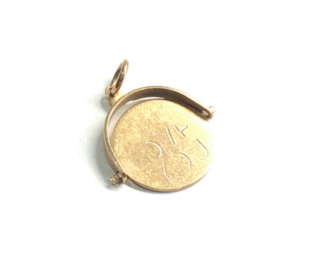 9ct gold vintage spinning pendant (1.2g) 