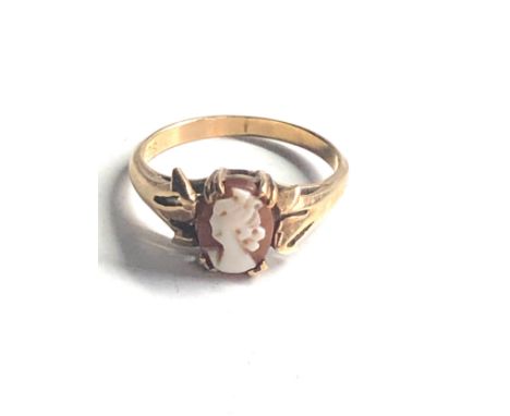 9ct gold vintage cameo dress ring (2.2g) 