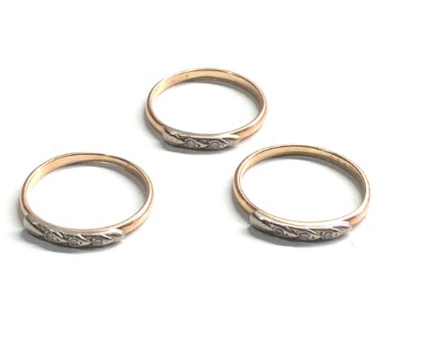 3 x 14ct gold vintage diamond set rings set (3.7g) 