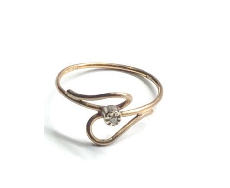 9ct gold vintage diamond ring (1g) 