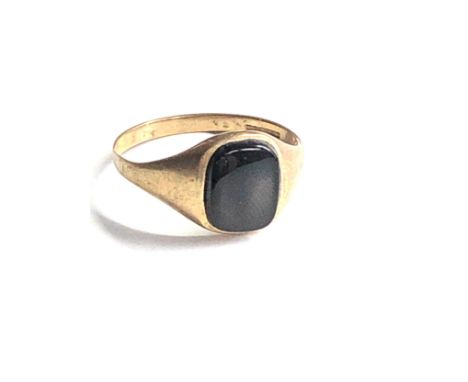 9ct gold vintage onyx signet ring (1.9g) 