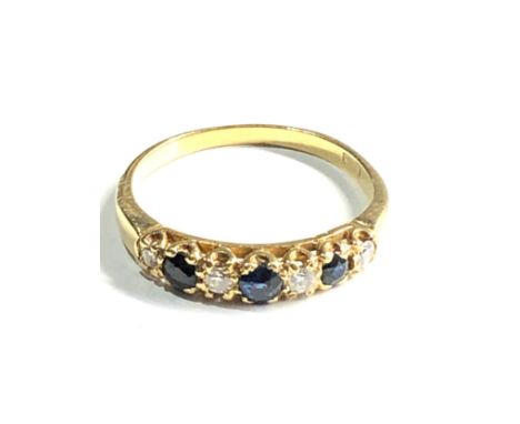 18ct gold sapphire &amp; diamond ring 3.6g 