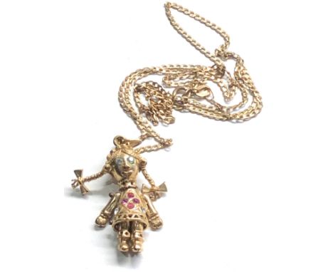 9ct gold vintage articulated ragdoll pendant (4.2g) 