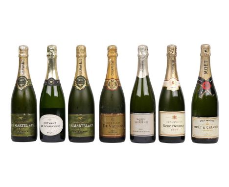 A selection of bottles of champagne, comprising: a Moët &amp; Chandon Brut Impérial Champagne, 750ml, 12% vol; two bottles of