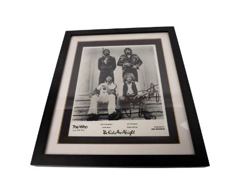 The Who signed Promo Card, signed by the band with some signatures sun damaged. (No certificate of authenticity.)