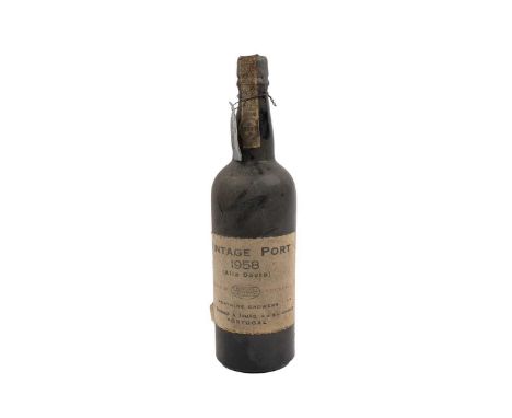 A bottle of  Borges &amp; Irmao Vintage 1958 Port, approximately 70cl, with lead swing tag engraved ‘Vintage 1958’.