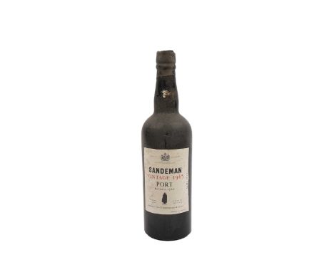 A bottle of Sandeman Vintage 1963 Port, bottled in 1965, approximately 70cl, unknown proof.