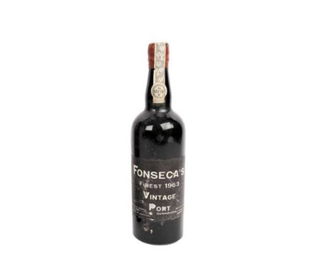 A Fonseca Finest 1963 Vintage Port, with wax seal to lid.