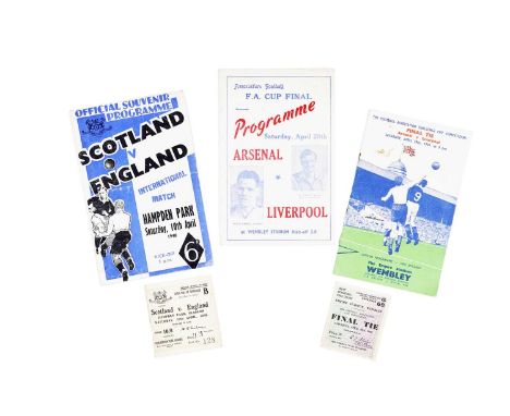 A 1950 FA Cup Final Tie Arsenal v. Liverpool Official Programme, dated April 29th 1950, together with other programmes and ti