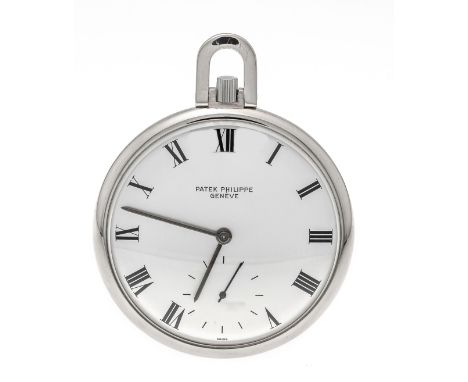 Patek Philippe Herren Taschenuhr, Frackuhr, 750/000 WG, Handaufzug Cal. 17-140 läuft genau, Ref. 715, aus dem Jahr 1967, Uhrw
