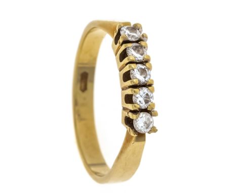 Brillant-Ring GG 585/000 mit 5 Brillanten, zus. 0,20 ct W/SI, RG 59, 3,8 g