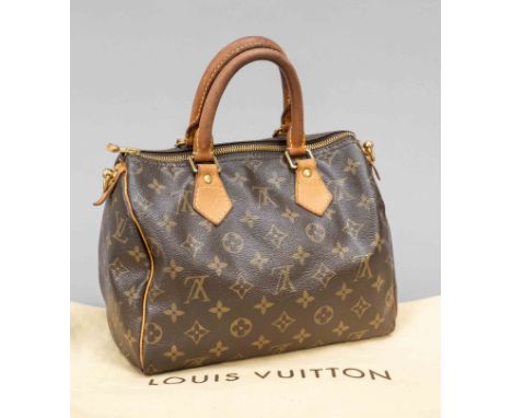 Louis Vuitton, Vintage Monogram Canvas Speedy 25, gummiertes Baumwollgewebe im klassischen Logoprint-Design mit Details aus c