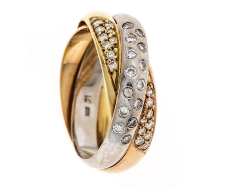 Brillant-Ring GG/WG/RG 585/000 mit Brillanten, zus. 0,38 ct W/SI, RG 55, 7,6 g