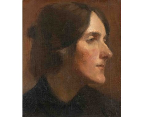 Anonymer Maler um 1900, Portrait einer Frau mit hochgesteckten Haaren, Öl auf Lwd., unsign., rest., 32 x 27 cm