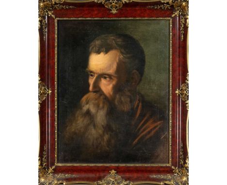 Anonymer Maler des 19. Jh., Portrait eines Mannes mit üppigem Vollbart, möglicherweise Kopie nach einem Gemälde des 16. Jh., 