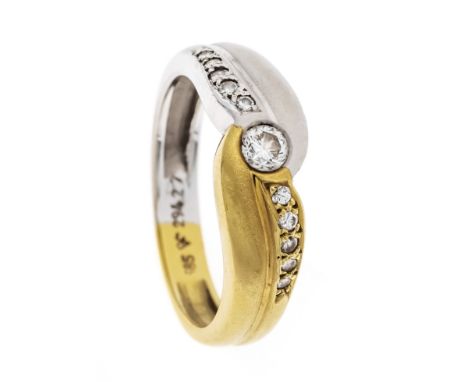 Brillant-Ring GG/WG 585/000 mit Brillanten, zus. 0,25 ct W/SI, RG 54, 4,2 g