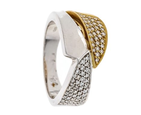 Brillant-Ring GG/WG 585/000 mit Brillanten, zus. 0,60 ct W/SI, RG 58, 8,4 g