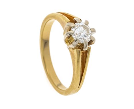 Brillant-Ring GG 585/000 mit einem Brillanten 0,50 ct W/SI, RG 54, 4,5 g