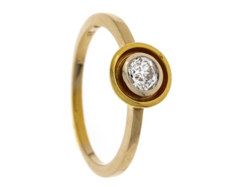 Altschliff-Diamant-Ring GG/WG 750/000 mit einem Altschliff-Diamanten 0,50 ct l.get.W/PI, RG 60, 3,9 g