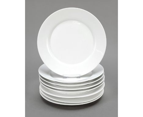 Acht Vorspeise- o. Dessertteller, KPM Berlin, Marken 1962-92, 2. W., weiß, 2 leicht abweichende Formen, tlw. leichte Gebrauch