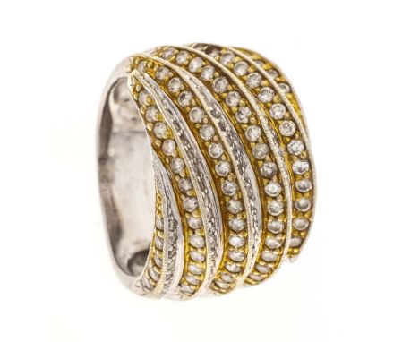 Diamant-Ring GG/WG 750/000 mit Diamanten, zus. 1,0 ct l.get.W-W/SI-PI, RG 53, 10,2 g