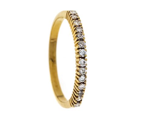 Brillant-Ring GG 585/000 mit 14 Brillanten, zus. 0,21 ct get.W-W/SI-PI, RG 58, 1,9 g