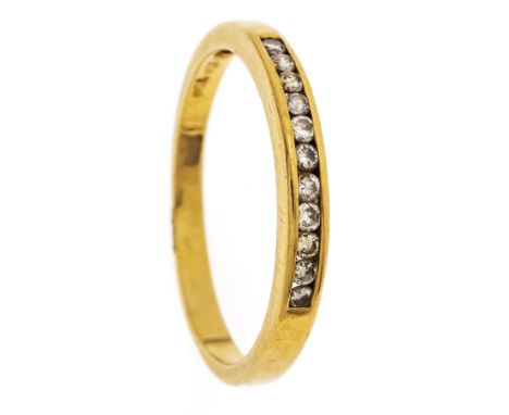 Brillant-Ring GG 750/000 mit 11 Brillanten, zus. 0,25 ct l.get.W-W/SI, RG 58, 2,6 g
