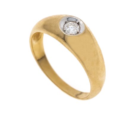 Brillant-Ring GG/WG 585/000 mit einem Brillanten 0,11 ct W/VS, RG 56, 4,3 g