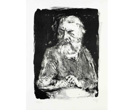 Bernhard Heisig (1925-2011), Portrait des Malers Gustave Courbet, Lithographie, u. re. handsign., u. li. num. 126/250, Blattm