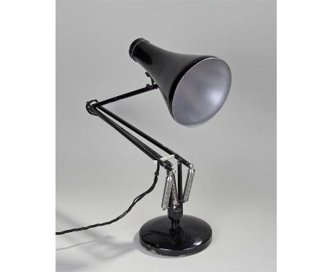 Herbert Terry Anglepoise lamp, in black, fitted label to the rear 'Made in England by Herbert Terry & Sons Ltd. Redditch', ba