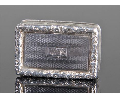 George IV silver vinaigrette, Birmingham 1824, maker T&W Simpson, the engine turned case with foliate boarder, enclosing a gi