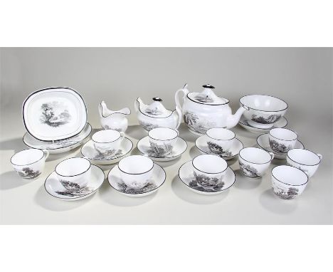 Collection of Spode tea wares, first half of the 19th Century, including pattern 2208, with eleven cups, seven saucers, a tea