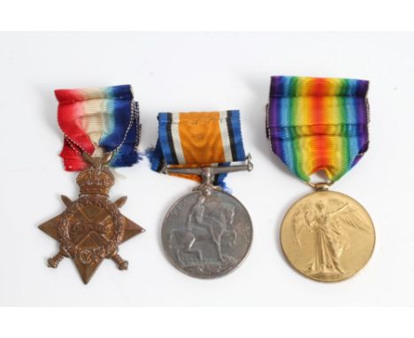 First World War trio - comprising 1914 - 1915 Star, War and Victory medals, named to 15309 PTE. W. Marshall. Suff. R