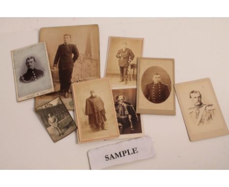 Collection of late 19th century to First World War Continental Military Portrait photographs - including Imperial Russian, Fr