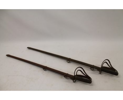 Two Victorian 1853 pattern Cavalry Troopers' swords with scabbards  CONDITION REPORT One in sound original condition with pai