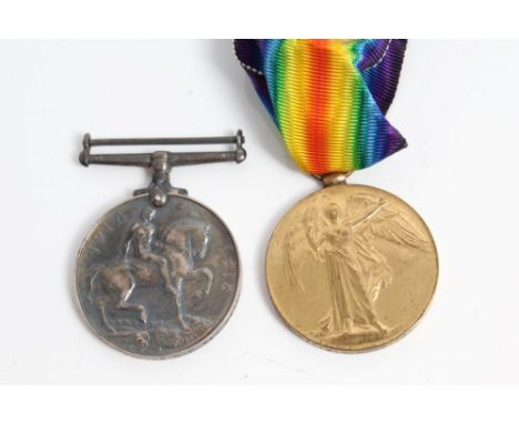 First World War pair medals - comprising War and Victory, named to 45620 PTE. J. N. Chambers Suff. R