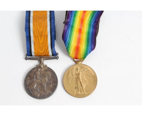 First World War pair medals - comprising War and Victory, named to G-28487 PTE. F. L. Mayhew. R.W. Kent. R